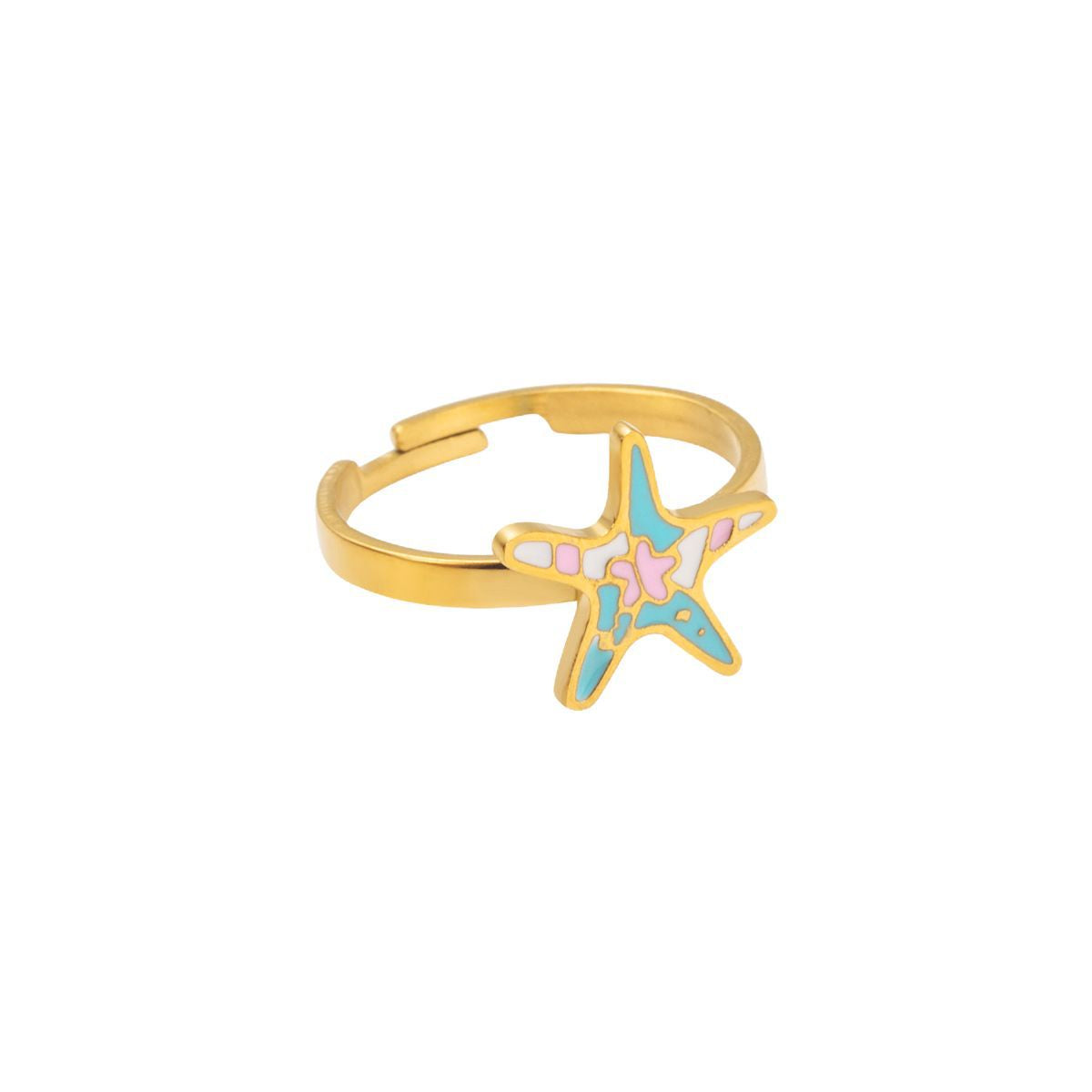 Wholesale Stainless Steel Ring Sweet and Cute Oil Drop Colorful Animal Ocean Style Ring