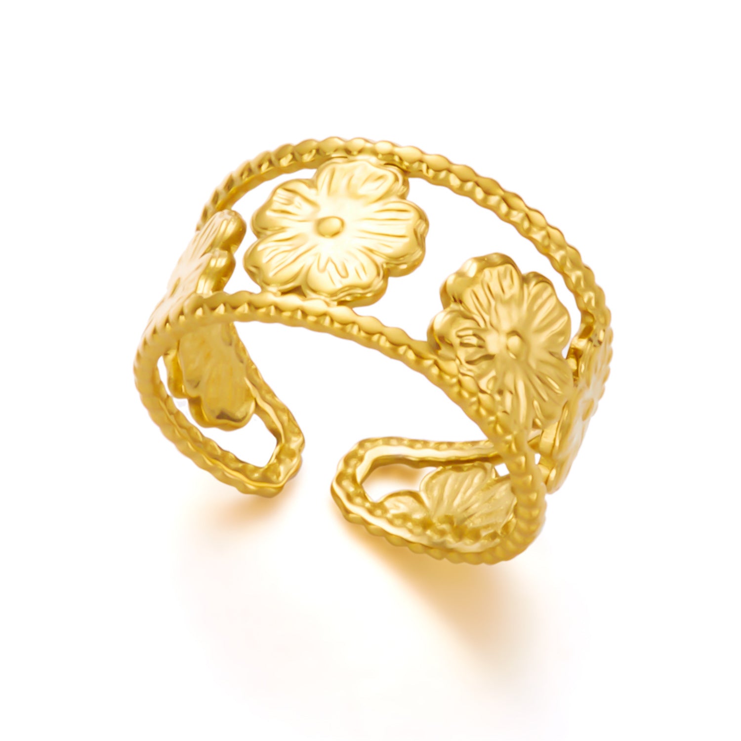 Wholesale Starfish Flower  Stainless Steel Ring