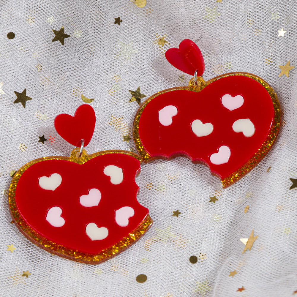 Wholesale  Valentine's Day Heart Cake Love Earrings