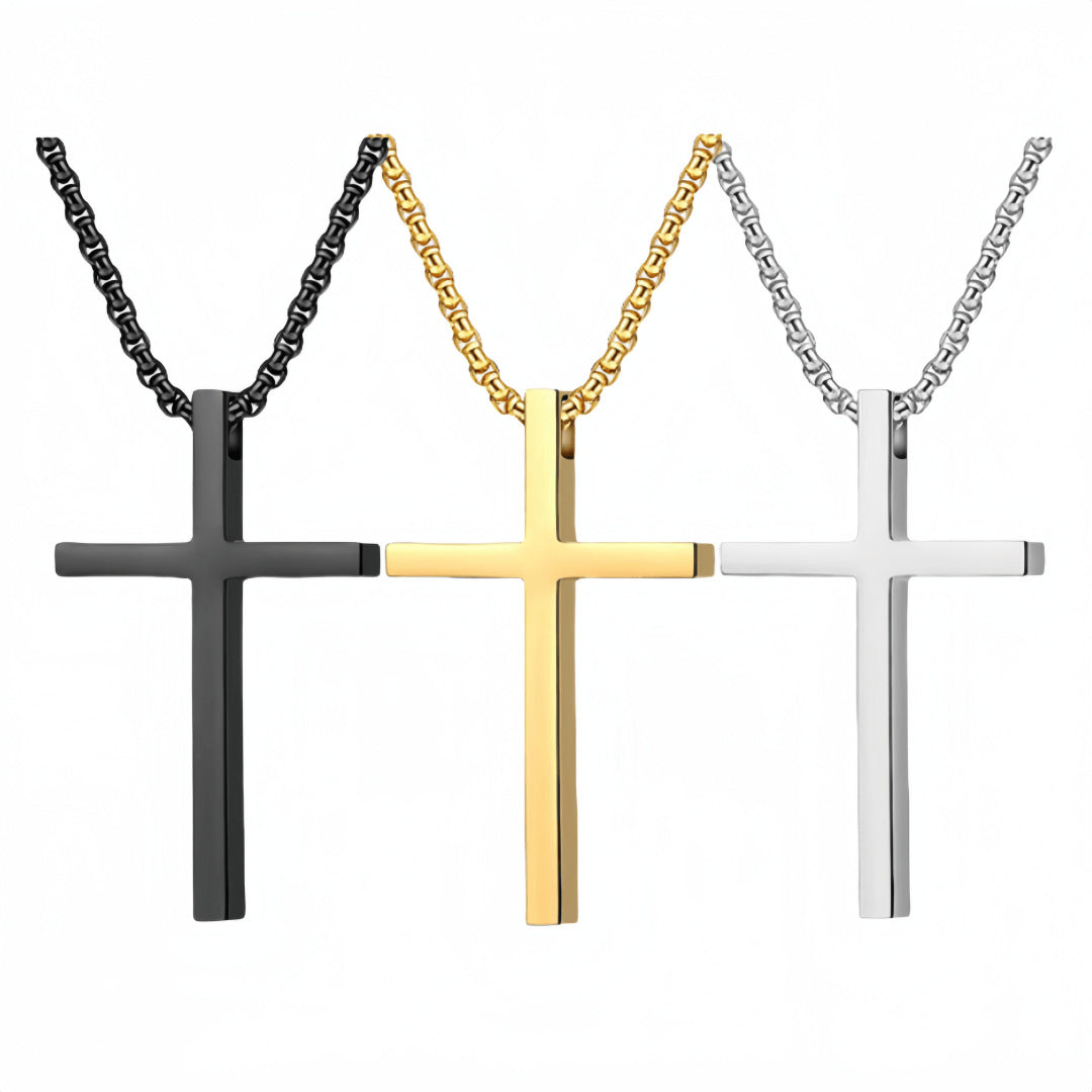 Wholesale European American Style Stainless Steel Cross Pendant Unisex Simple Chic Jewelry Accessory
