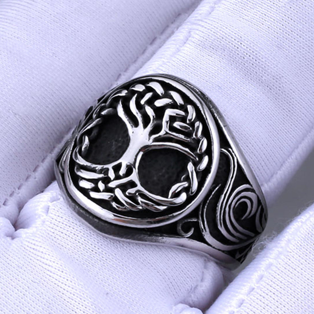 Wholesale Titanium Steel Nordic Viking Tree of Life Ring