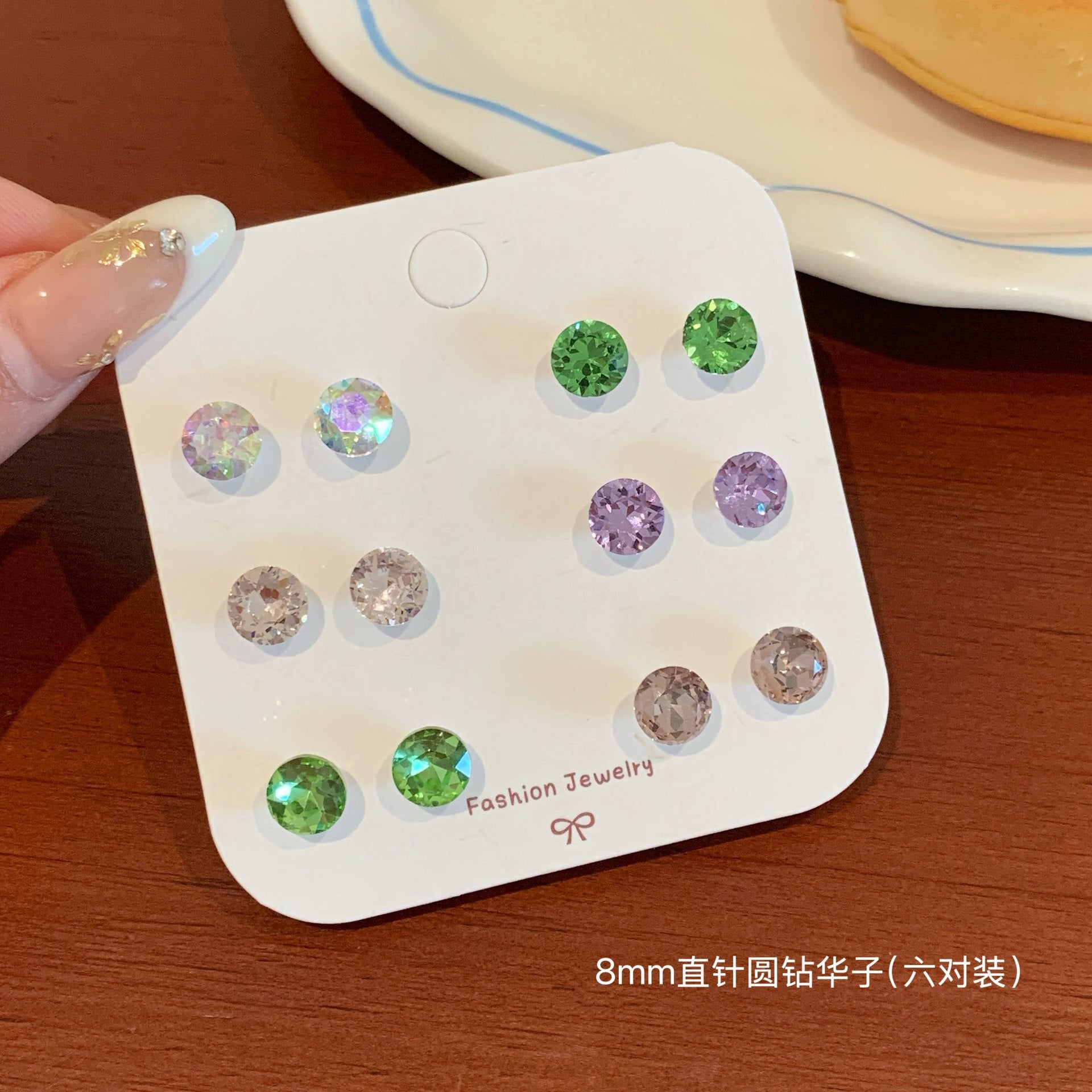 Wholesale Autumn Colorful Butterfly Flower Pearl Earring Set Silver Needle Small Sweet Earrings