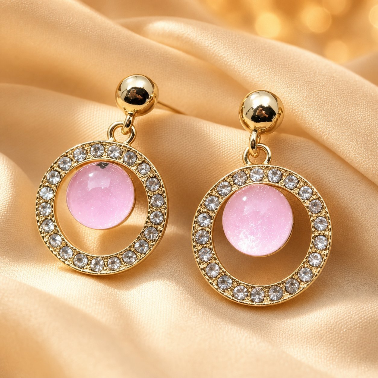 Wholesale Geometric Green Rhinestone Earrings Party Wear Jewelry Accessory for Boutique Resale