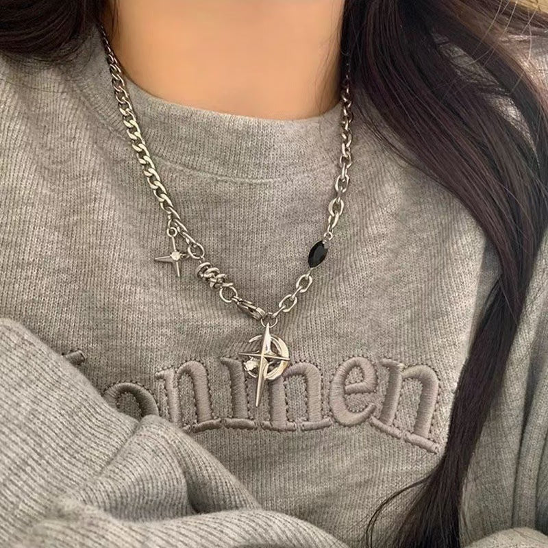 Wholesale Black Gemstone Star Necklace