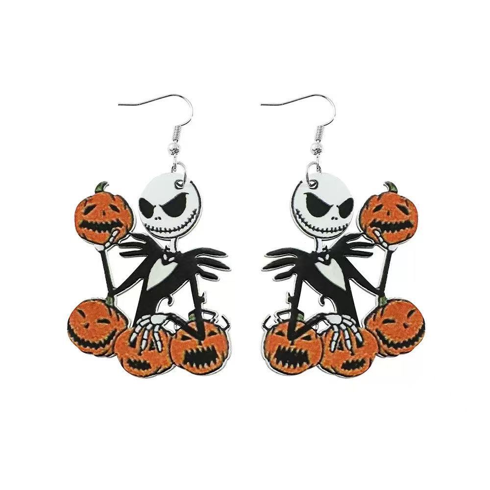 Wholesale Halloween earrings cute cat pumpkin acrylic earrings