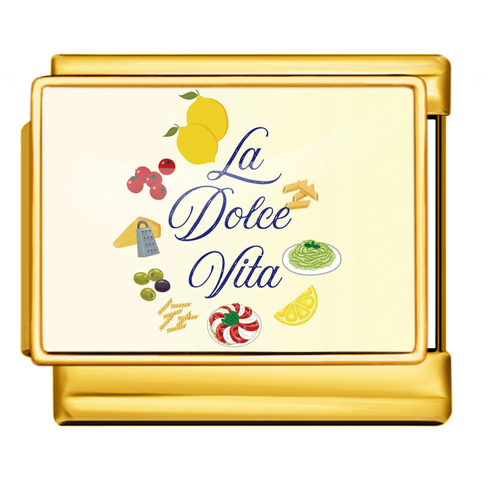 Wholesale Italian Charm Bracelet 9mm DIY  image style English landmark Creative Stainless Steel Composable Bracelet