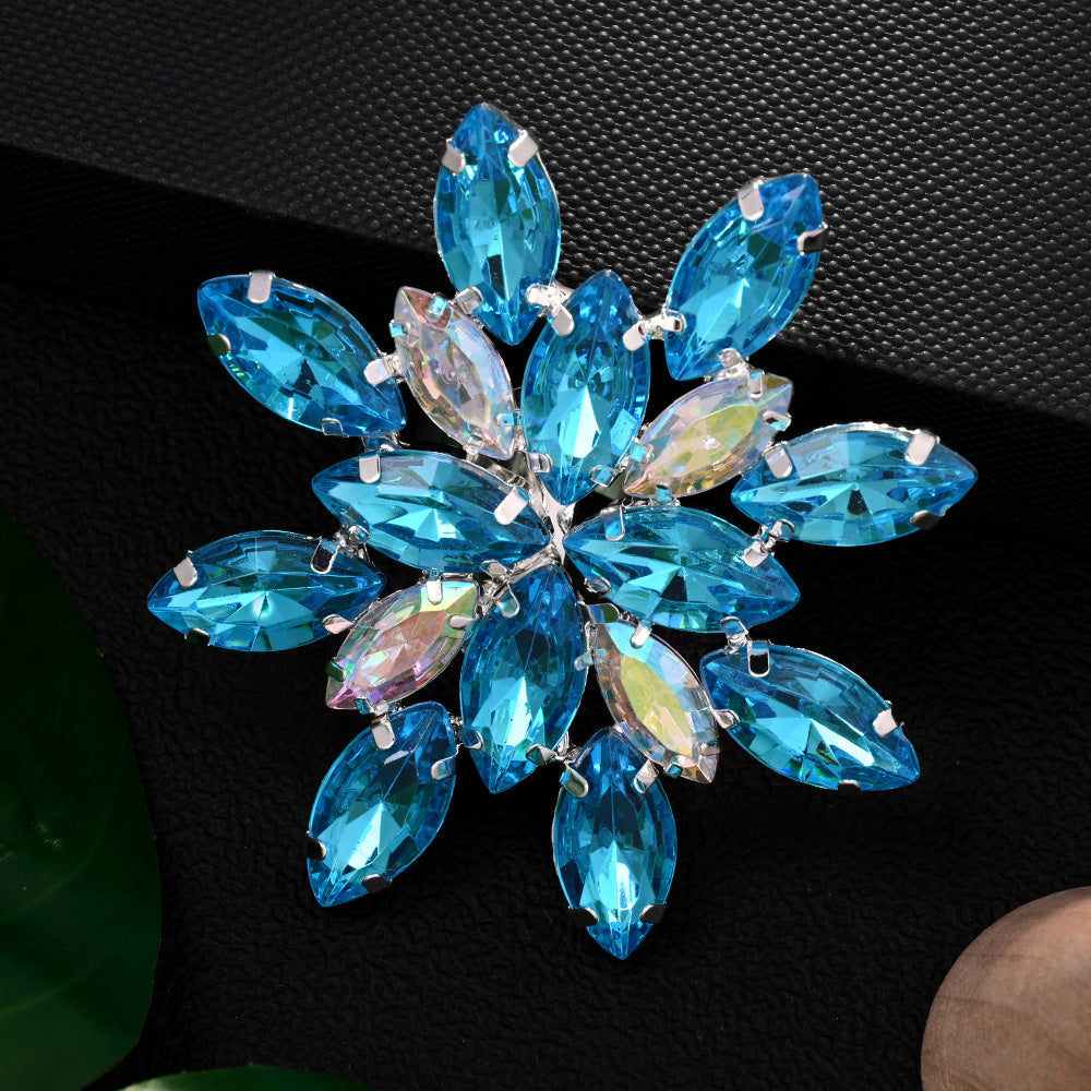 Wholesale  Colorful Rhinestone Ring Exaggerated Creative Snowflake Finger Ring