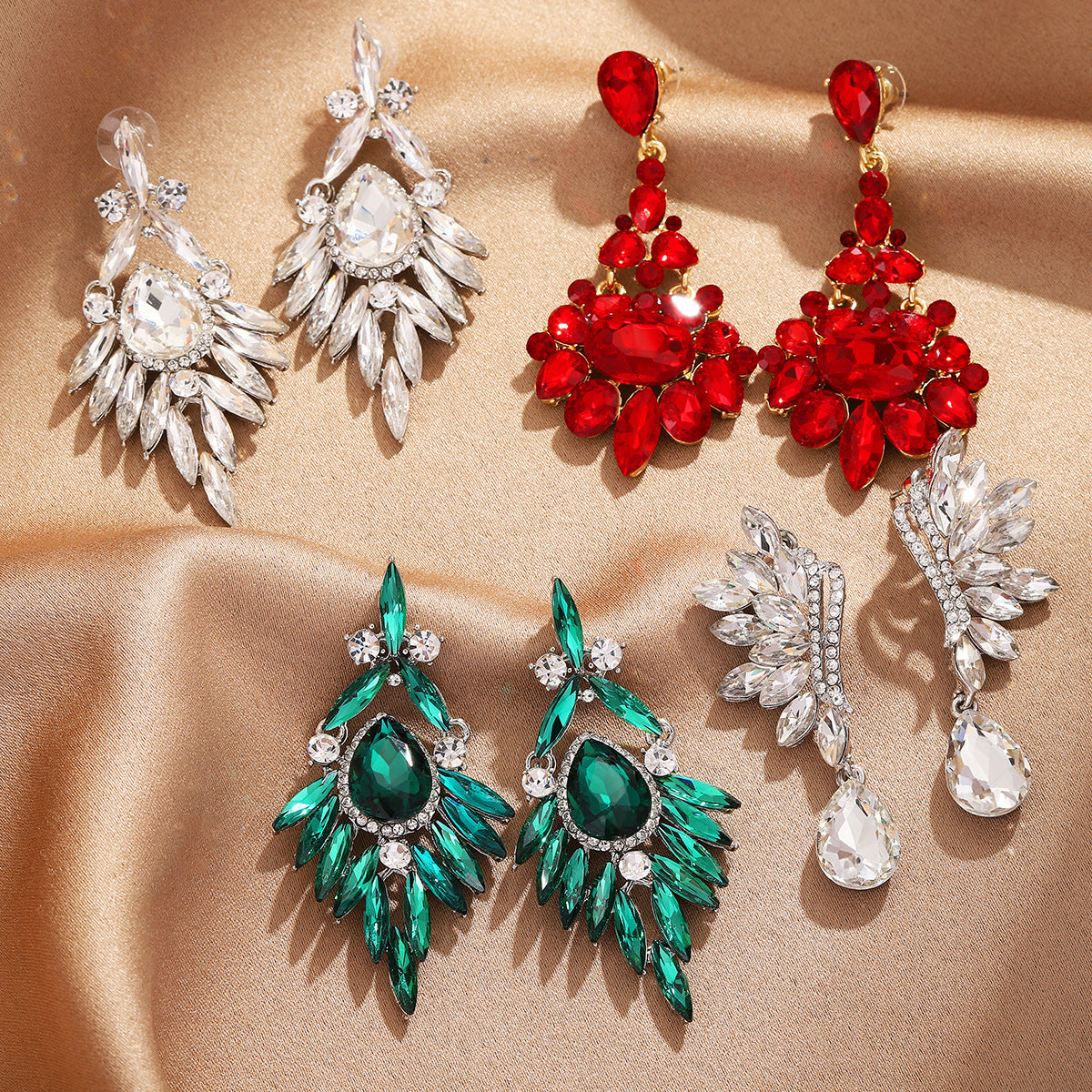 Wholesale Full Diamond Oval Tassel Earrings Luxury Earrings ACC-ES-YiN002