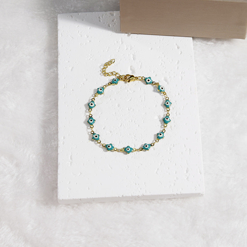 Wholesale Stainless Steel 18K Turkish Devil's Eye Bracelet