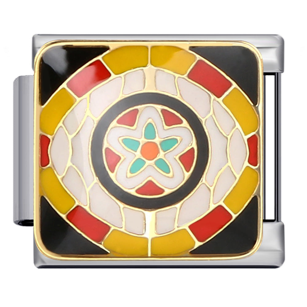 Wholesale Italian Charm Bracelet 9mm DIY Splicing Removable Arabic Culture Stainless Steel Composable Bracelet