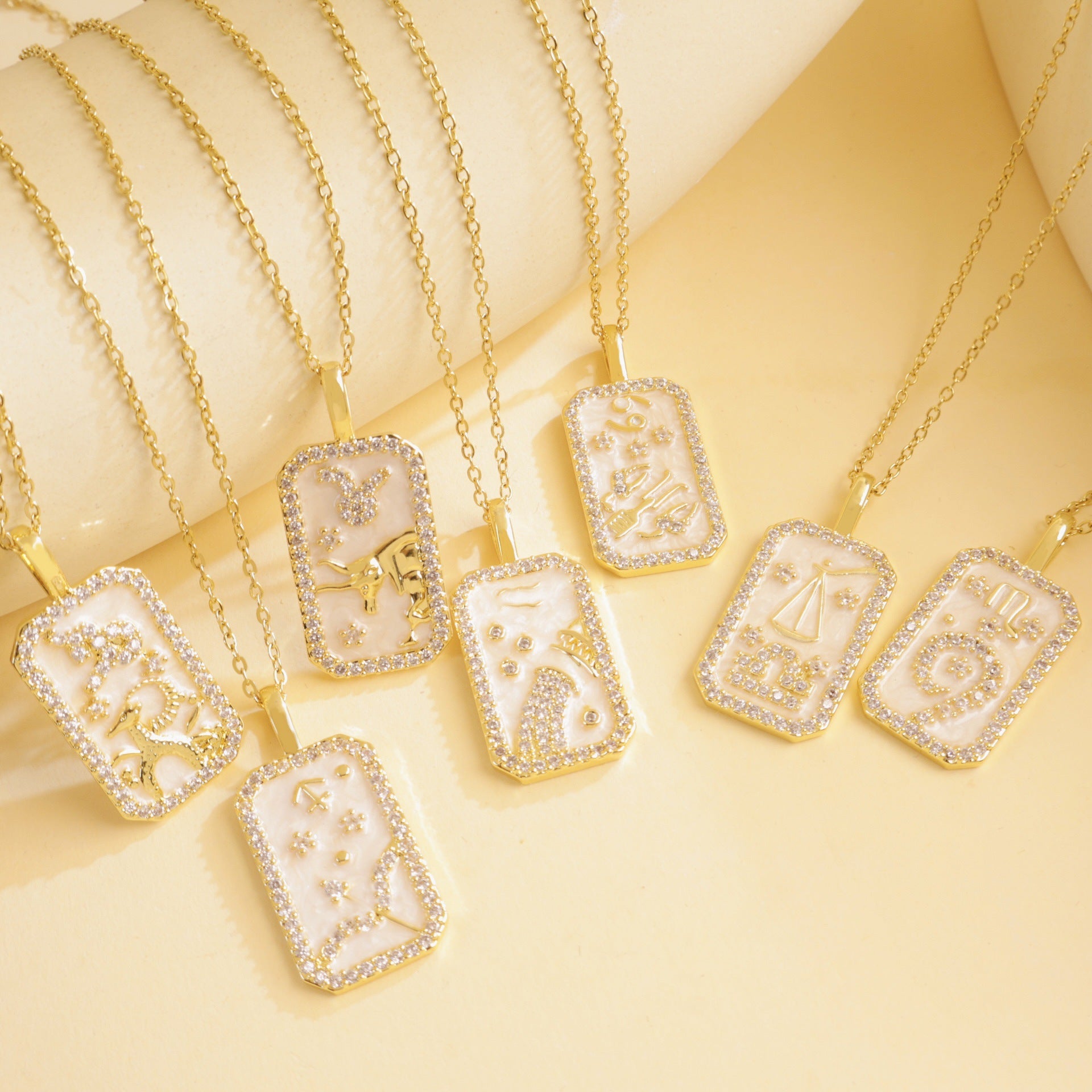 Wholesale Zodiac Contion Colorful Birthstone Necklace,  Chic Jewelry Accessory for Everyday Wear