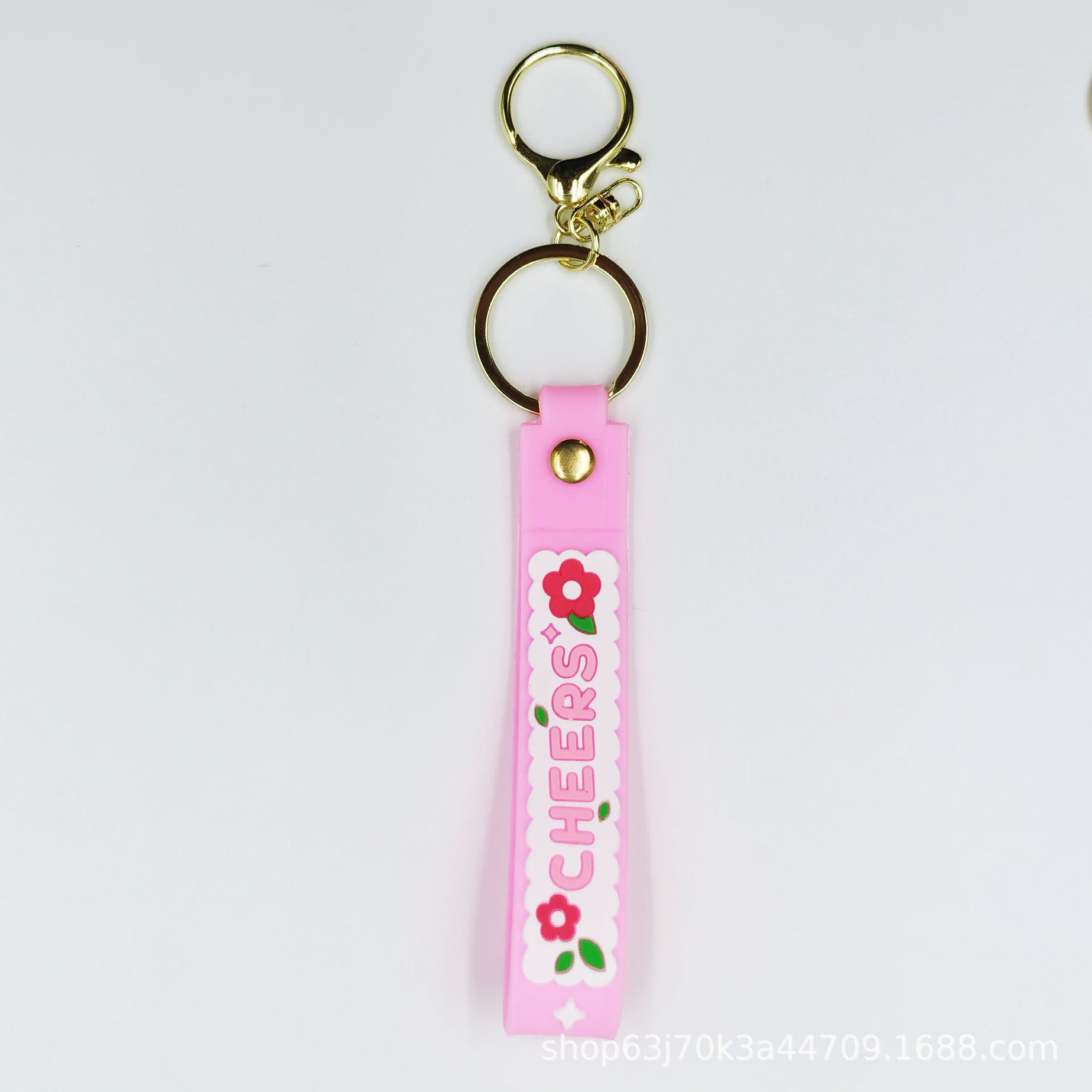 Wholesale 10pcs Plum blossom letter PVC soft glue lanyard keychain