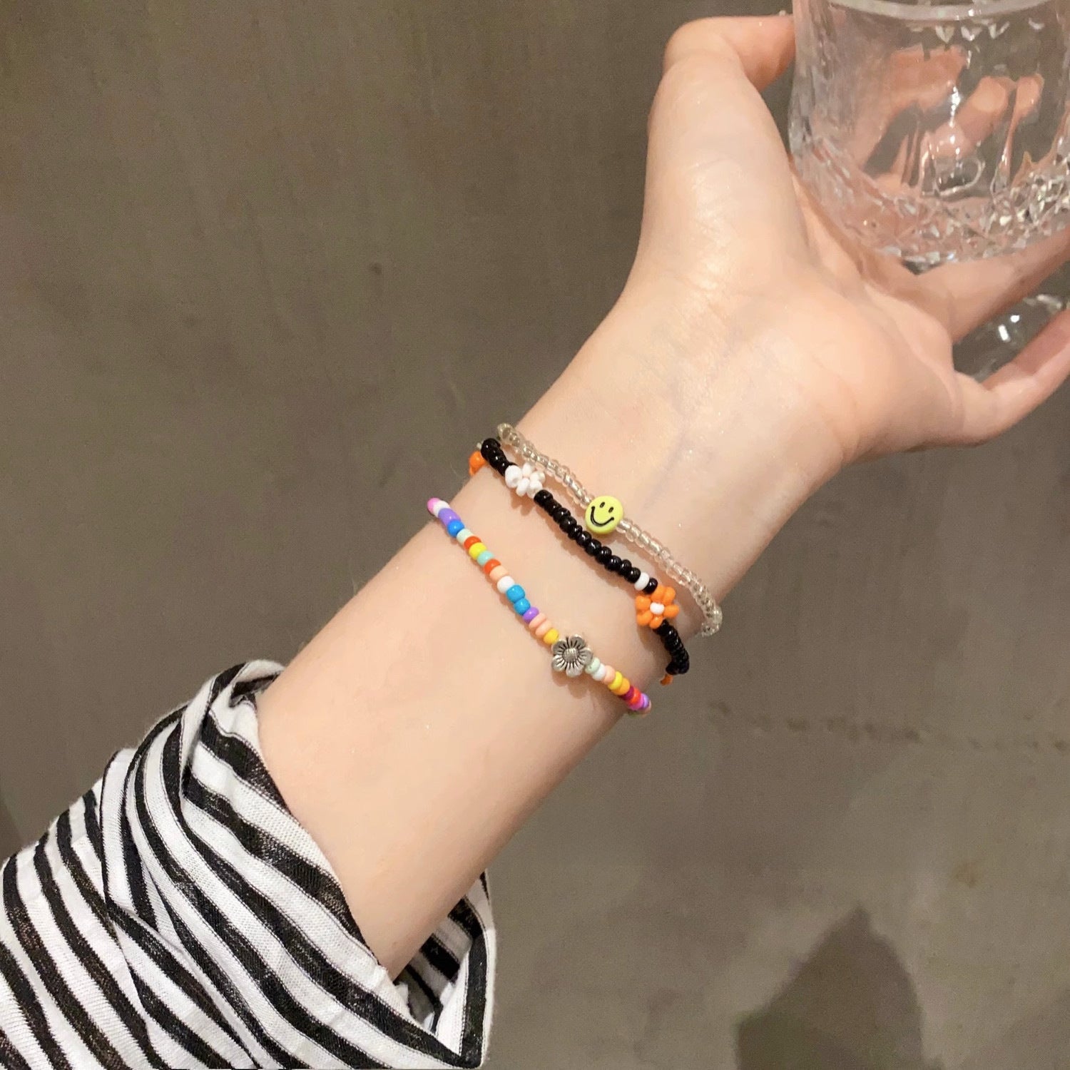 Wholesale colorful beaded bracelet flower bracelet