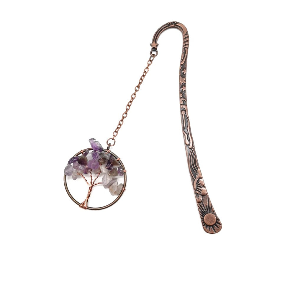 Wholesale Natural Gravel Crystal Tree of Life Bookmarks ACC-BM-HanX002