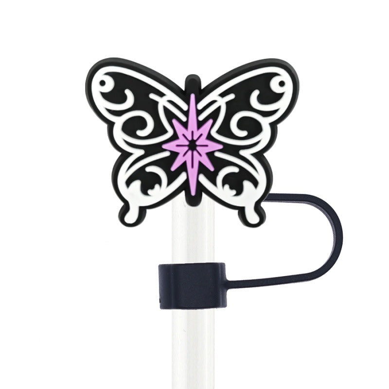 Wholesale Random 100pcs Creative    10mm PVC Soft Straw Tube Cap