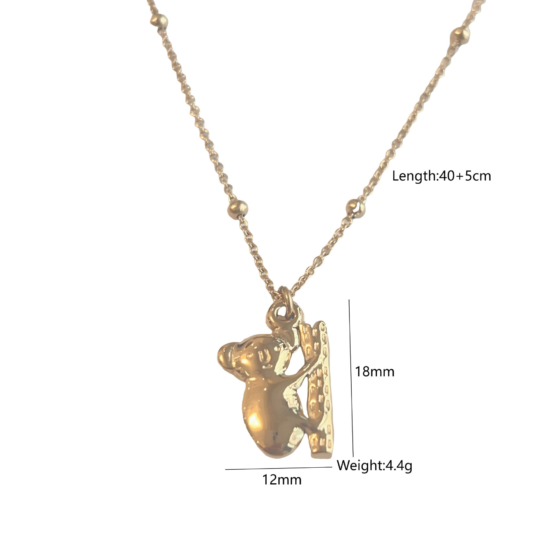 Wholesale natural stone crystal elements Bohemian stainless steel monkey pendant necklace