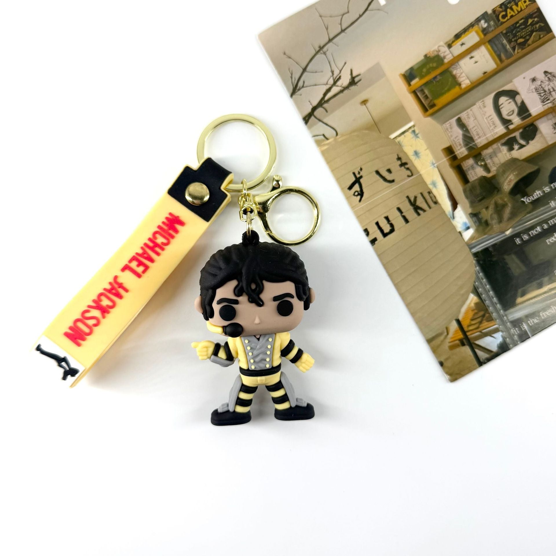 Wholesale Cartoon Michael son Figurine Keychain PVC Soft Glue Bag Charm Decorative Accessory
