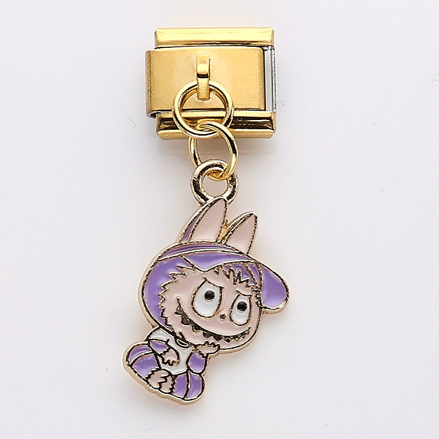 Wholesale 10pcs Italian Charm Bracelet 9mm DIY Splicing Cartoon Cute Stainless Steel Composable Bracelet