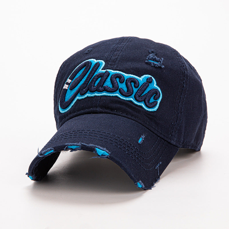 Wholesale  washed cloth classic embroidered letters baseball cap
