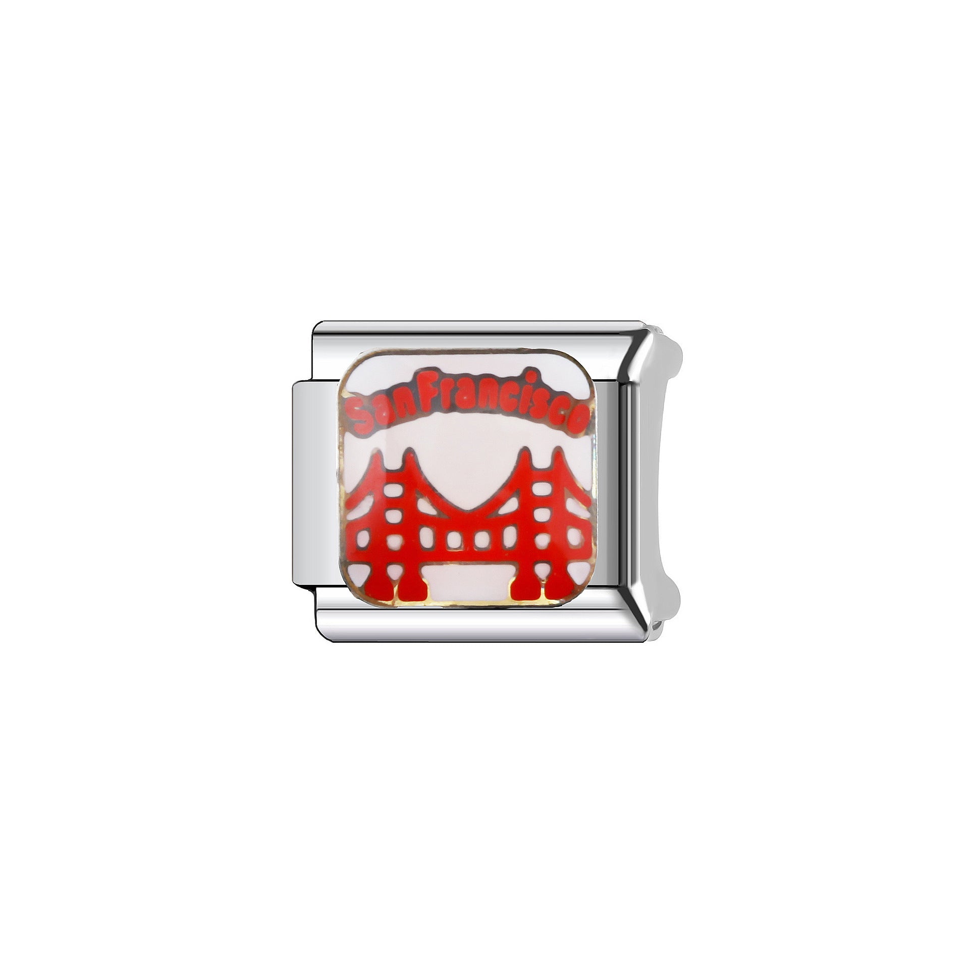 Wholesale  9mm Italian Charm Starter Bracelets DIY square Single Section Creative Stainless Steel Composable Bracelet