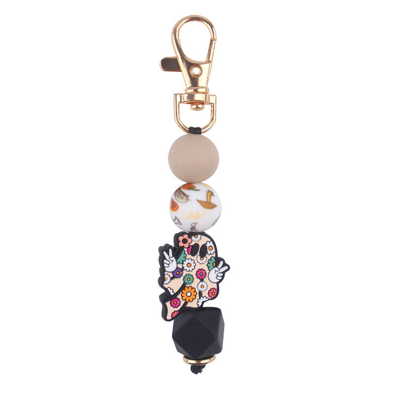 Wholesale Cartoon Halloween Silicone Beaded Keychain ACC-KC-GuangTian086
