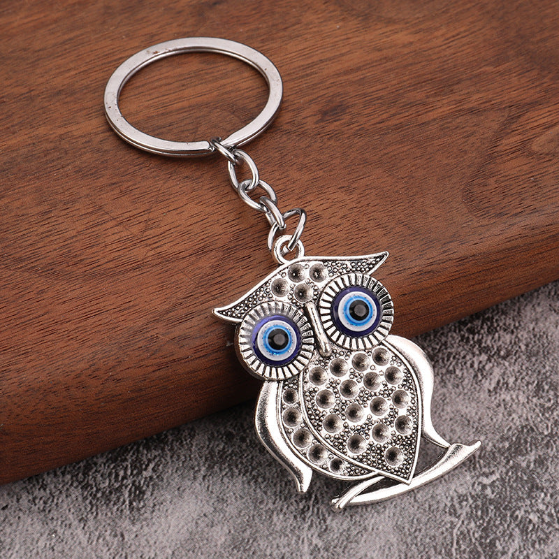 Wholesale Alloy Blue Eyes Owl Demon Eye Keychain