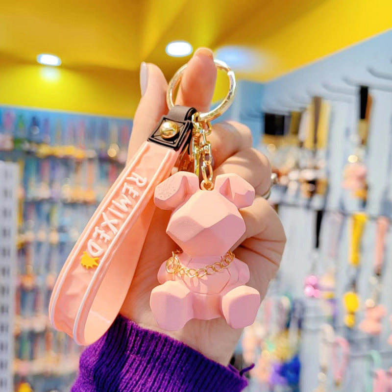 Wholesale Resin geometric rabbit keychain