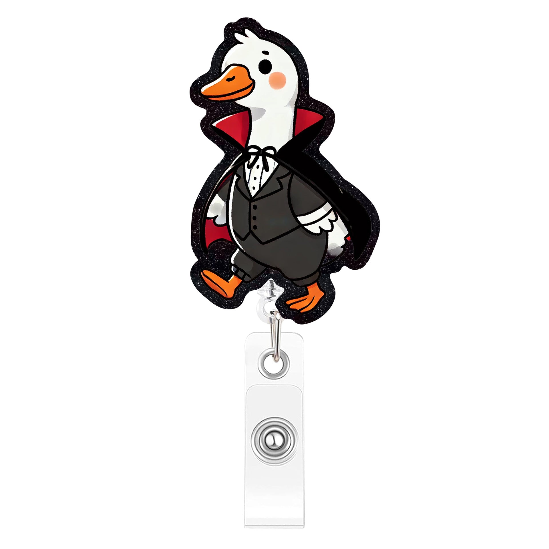 Wholesale Plastic  Badge Reels with Silly Goose Design,  Retractable Id Badge Holders,  Fun Party Accessory