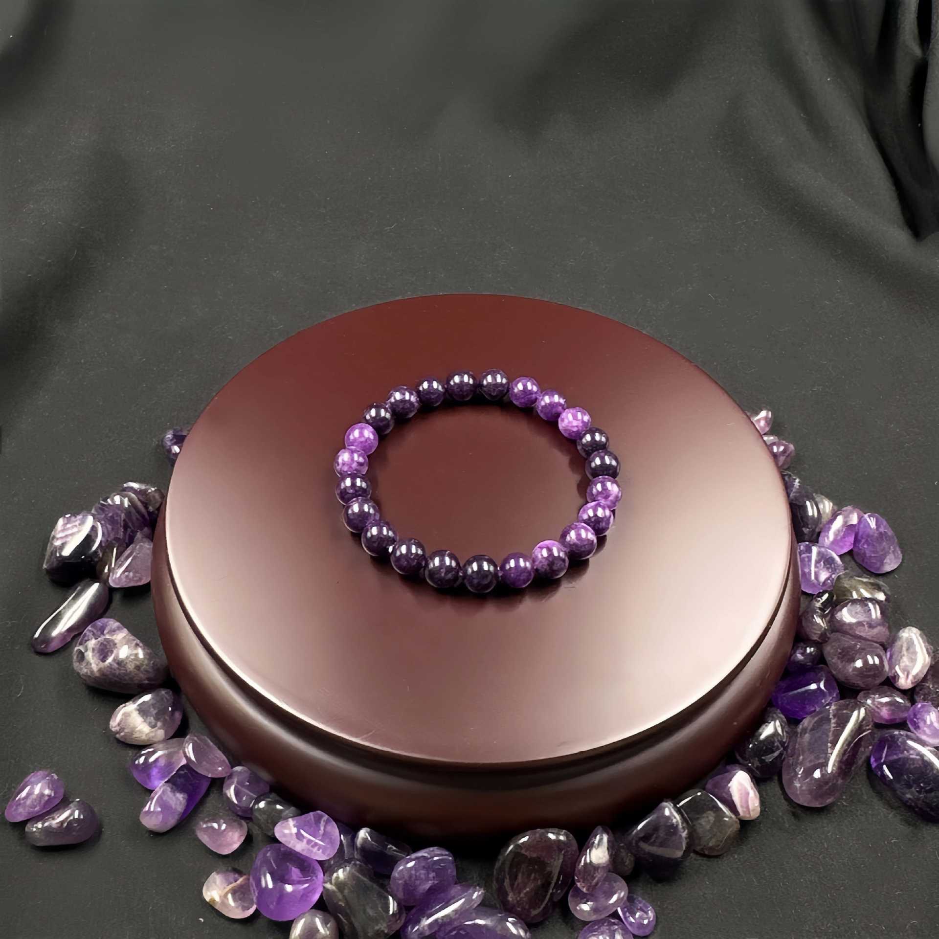 Wholesale Purple Dragon Stone Adjustable Elastic Cord Bracelet