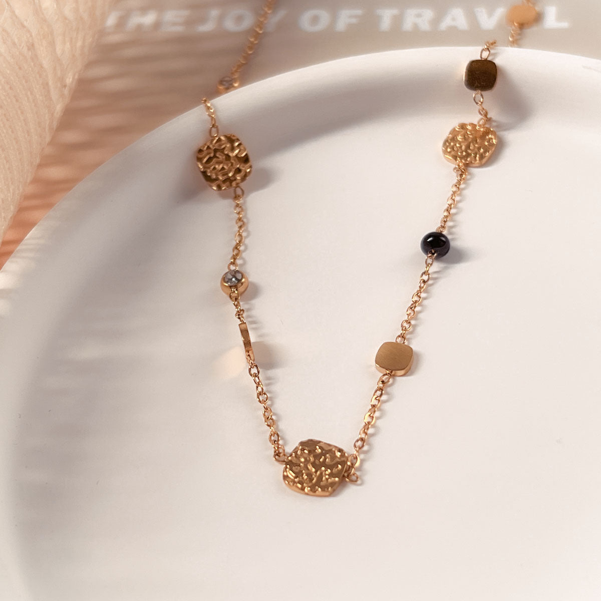 Wholesale Stainless Steel Necklace Electroplated 18K Gold Drop Necklaces ACC-NE-YuHui004