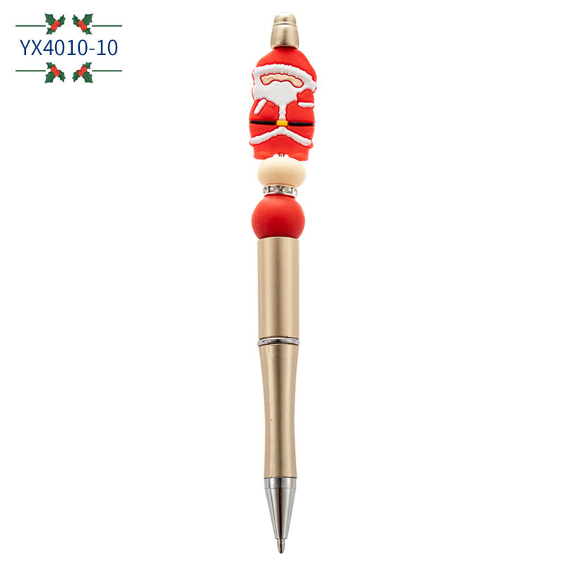 Wholesale Christmas beaded pen creative DIY  bead ballpoint pen