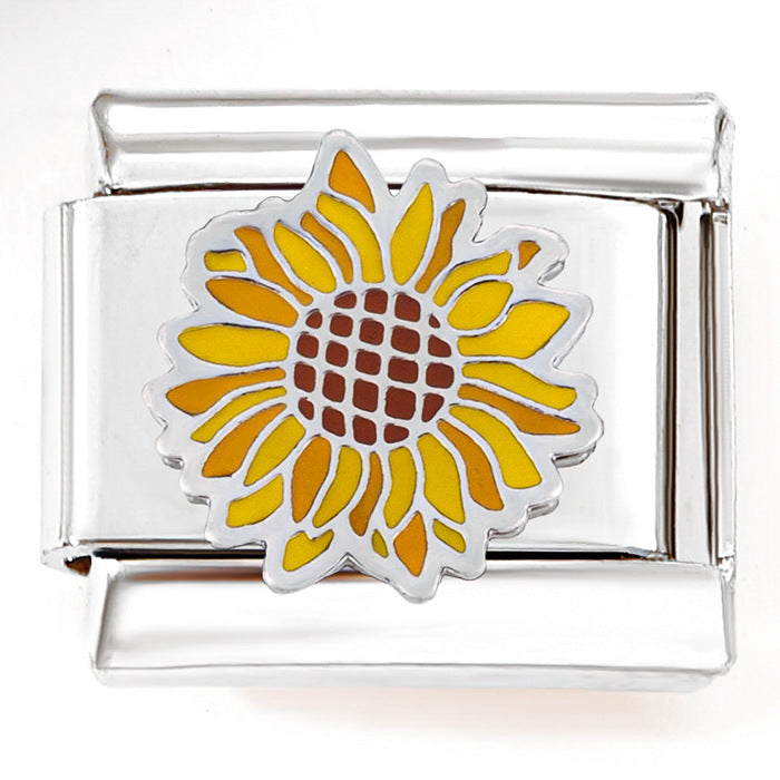 Wholesale Italian Charm Bracelet 9mm DIY Splicing Mountaineering Team Sunflower Stainless Steel Composable Bracelet