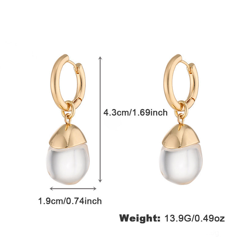 Wholesale Alloy Dot Diamond Transparent Resin Personality Earrings ACC-ES-KJ021