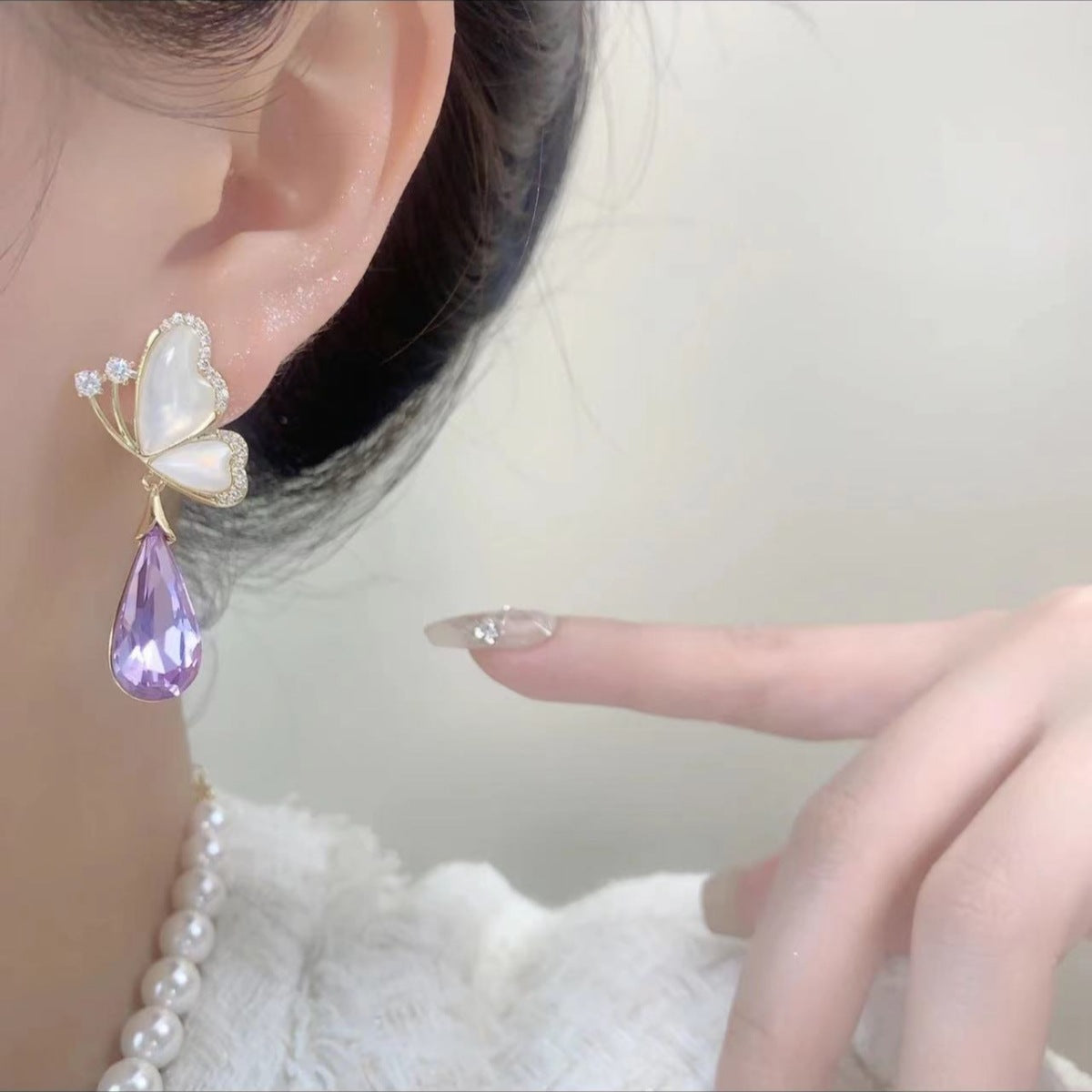 Wholesale Butterfly Amethyst Earrings