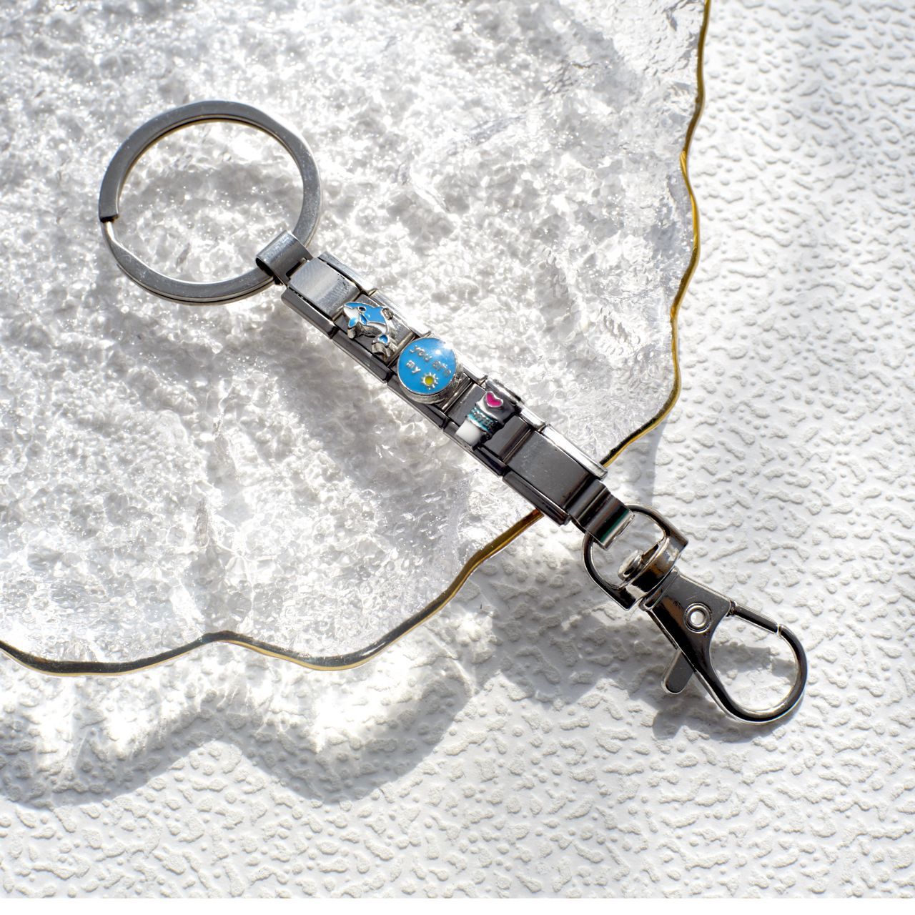 Wholesale fashion italian module diy keychain ball dog christmas friend gift