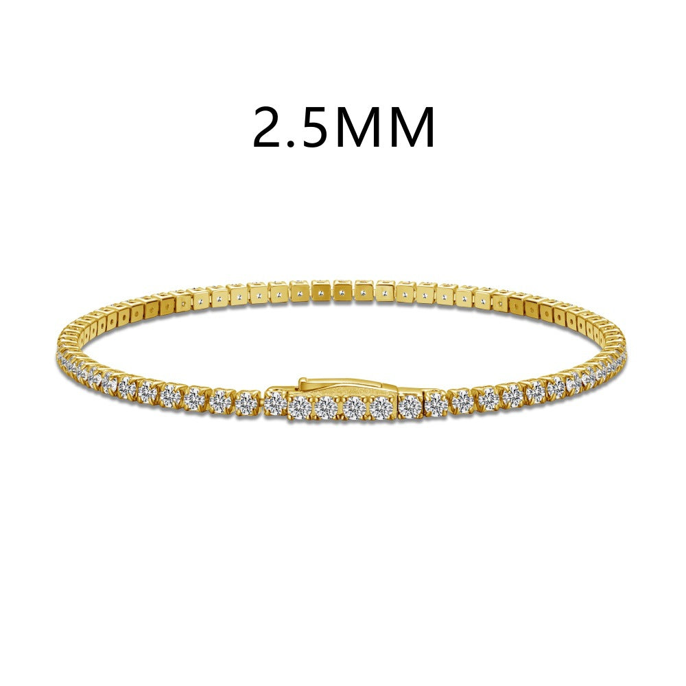 Wholesale S925 Silver Tennis Bracelet For Women With Row Stone Design And Single Side Clasp Platinum Tone Fashion Jewelry Accessory