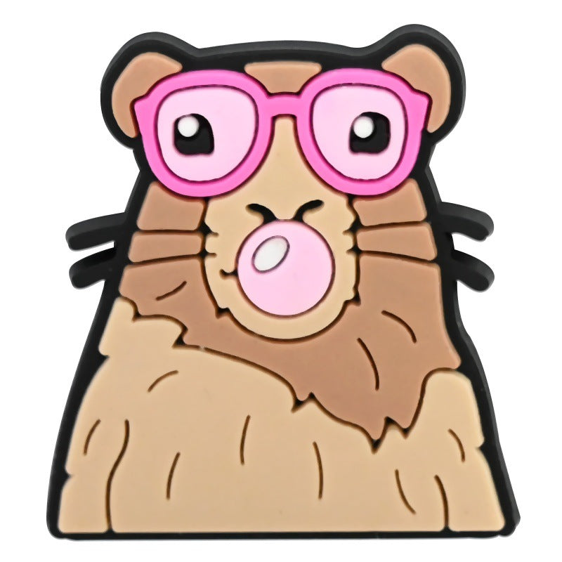 Wholesale Random 100pcs Cute Cartoon Animal Series  PVC Soft Rubber Shoe Buckle Decoration