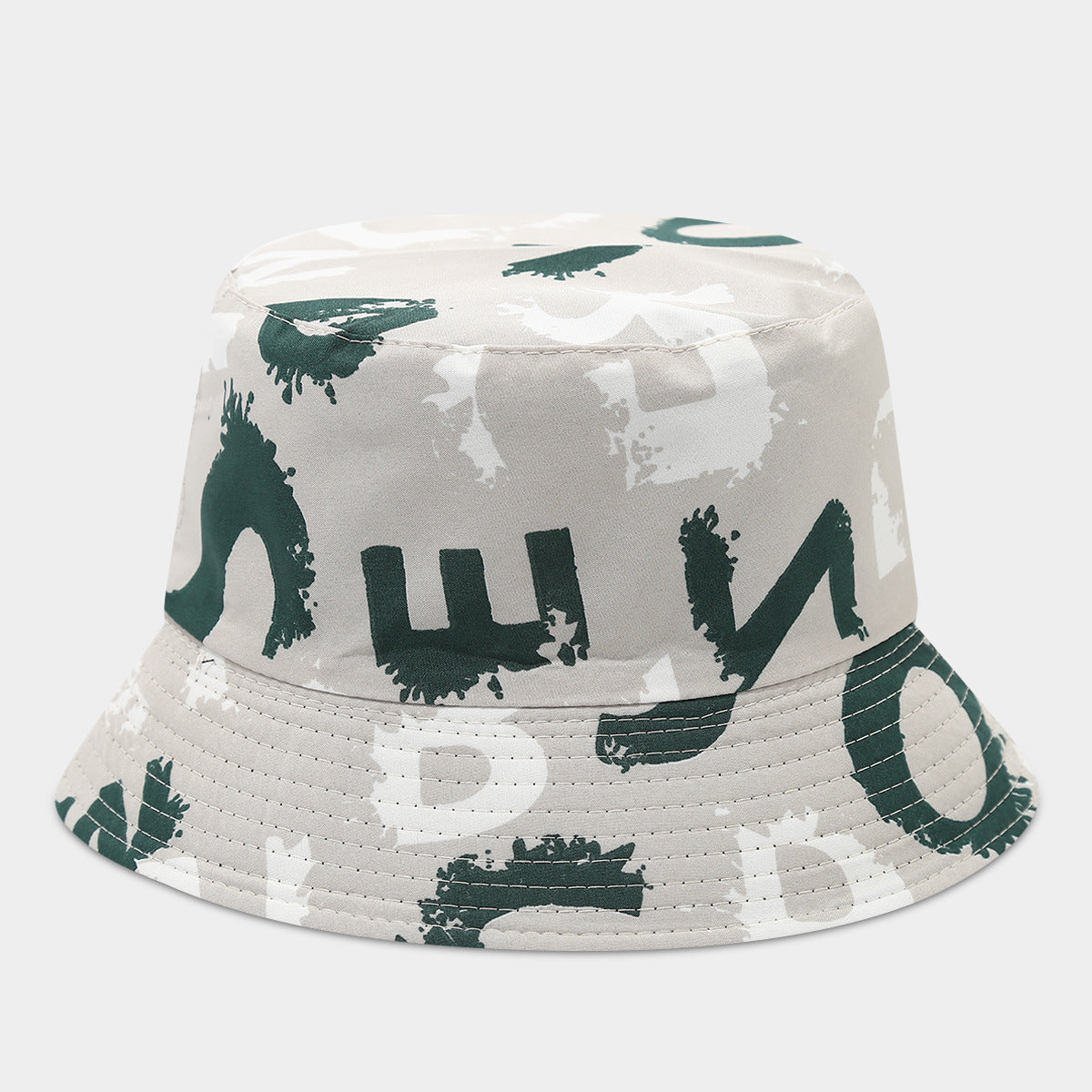 Wholesale  Graffiti Letter Double-sided Fisherman Hat Bucket Hat