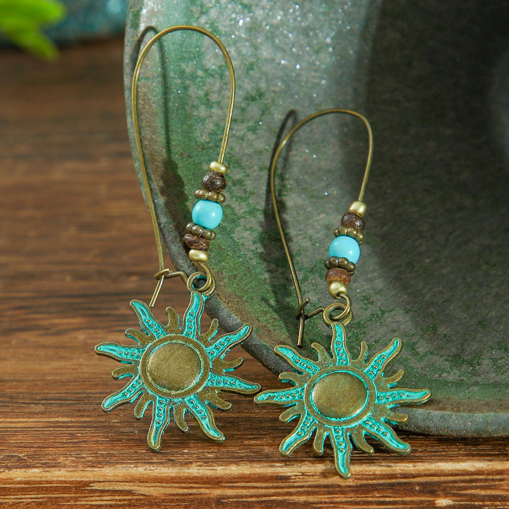 Wholesale Bohemian Tree of Life Tassel Earrings Green Fashion Jewelry Accessory Gift