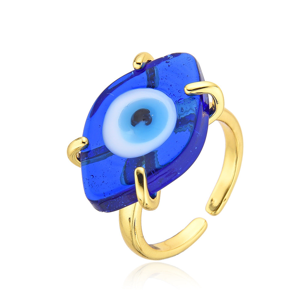 Wholesale Bohemian copper inlaid glass eye ring