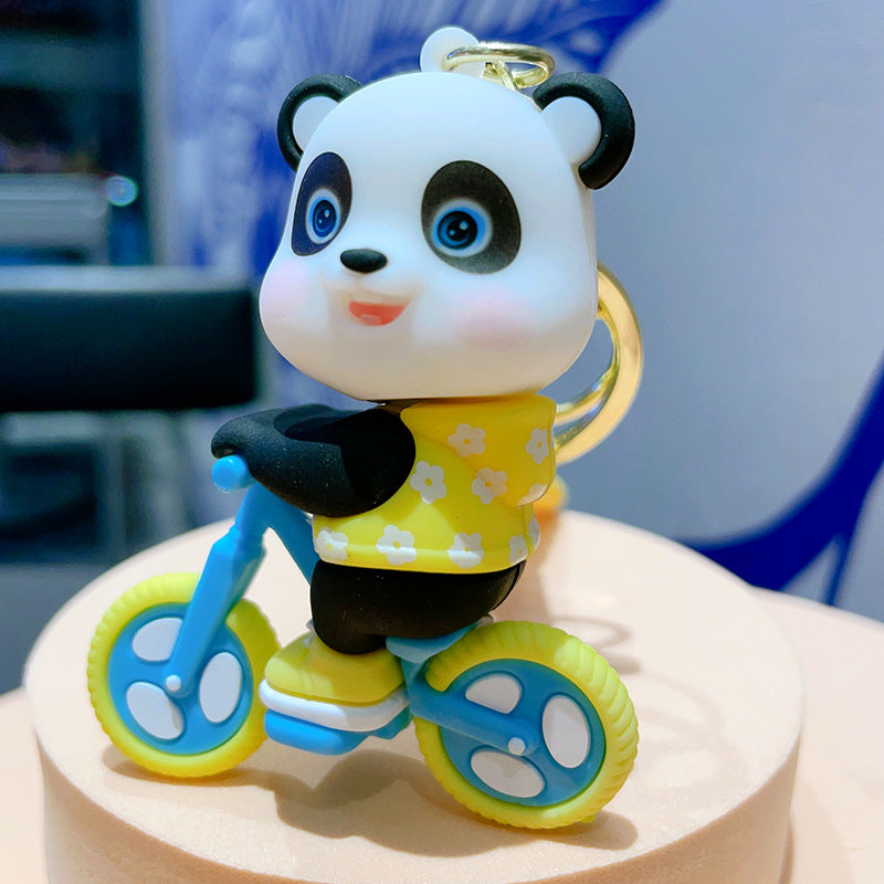 Wholesale Cartoon Cycling Panda PVC Keychain Cute Keychain ACC-KC-ShuoT015
