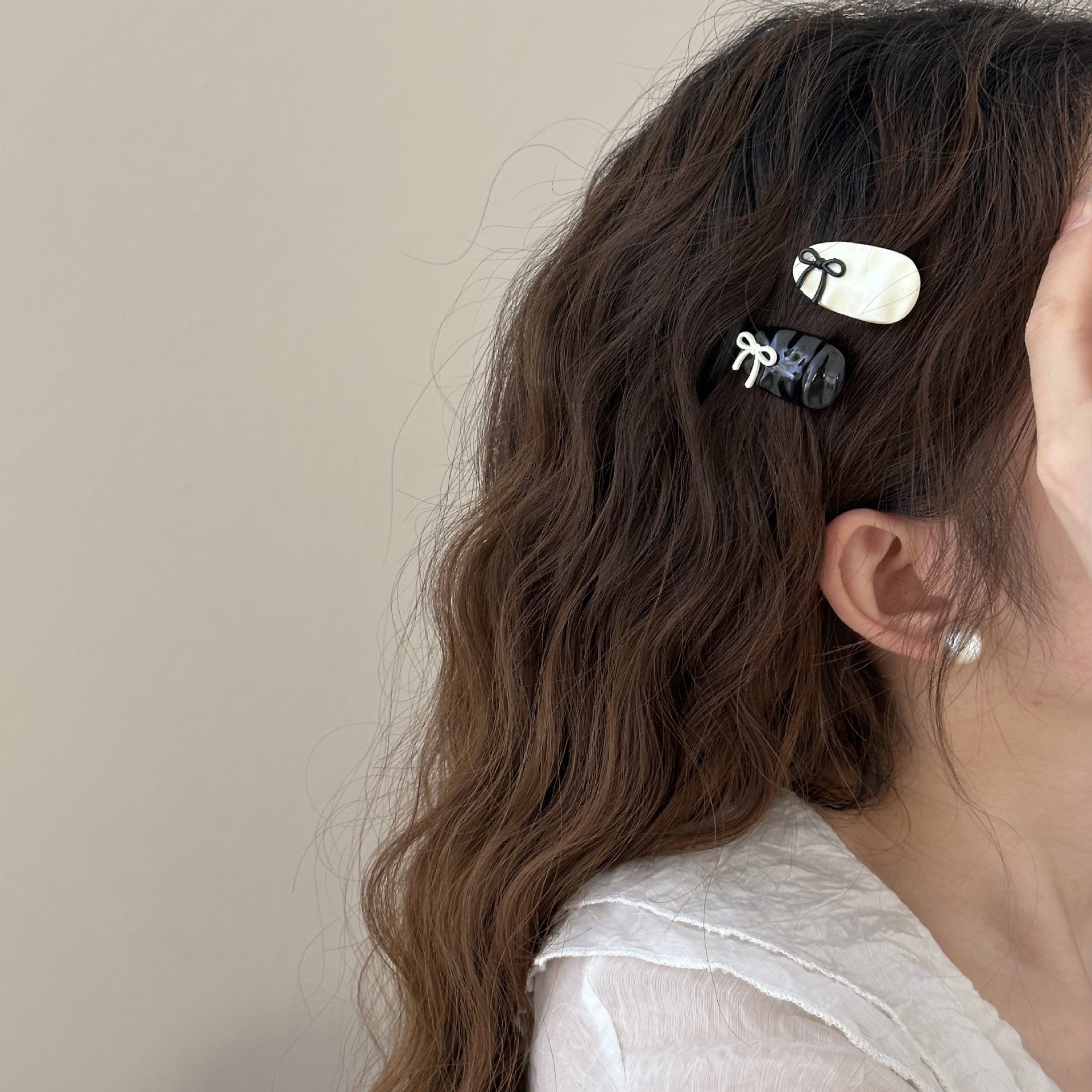 Wholesale  Pearl Wave Dot  Clip Hairpin Hair Clips