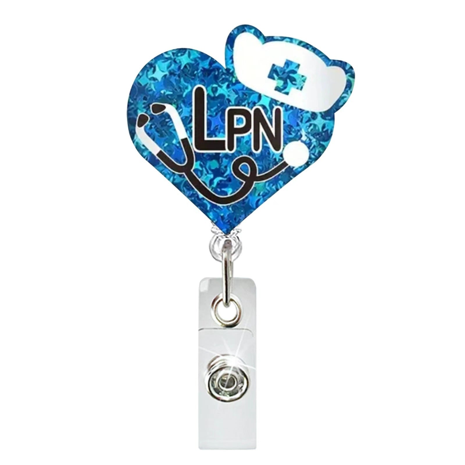 Wholesale Acrylic Glitter Doctor Nurse Telescopic Rotating Clip Badge Scroll Keychain ACC-KC-LingYu005