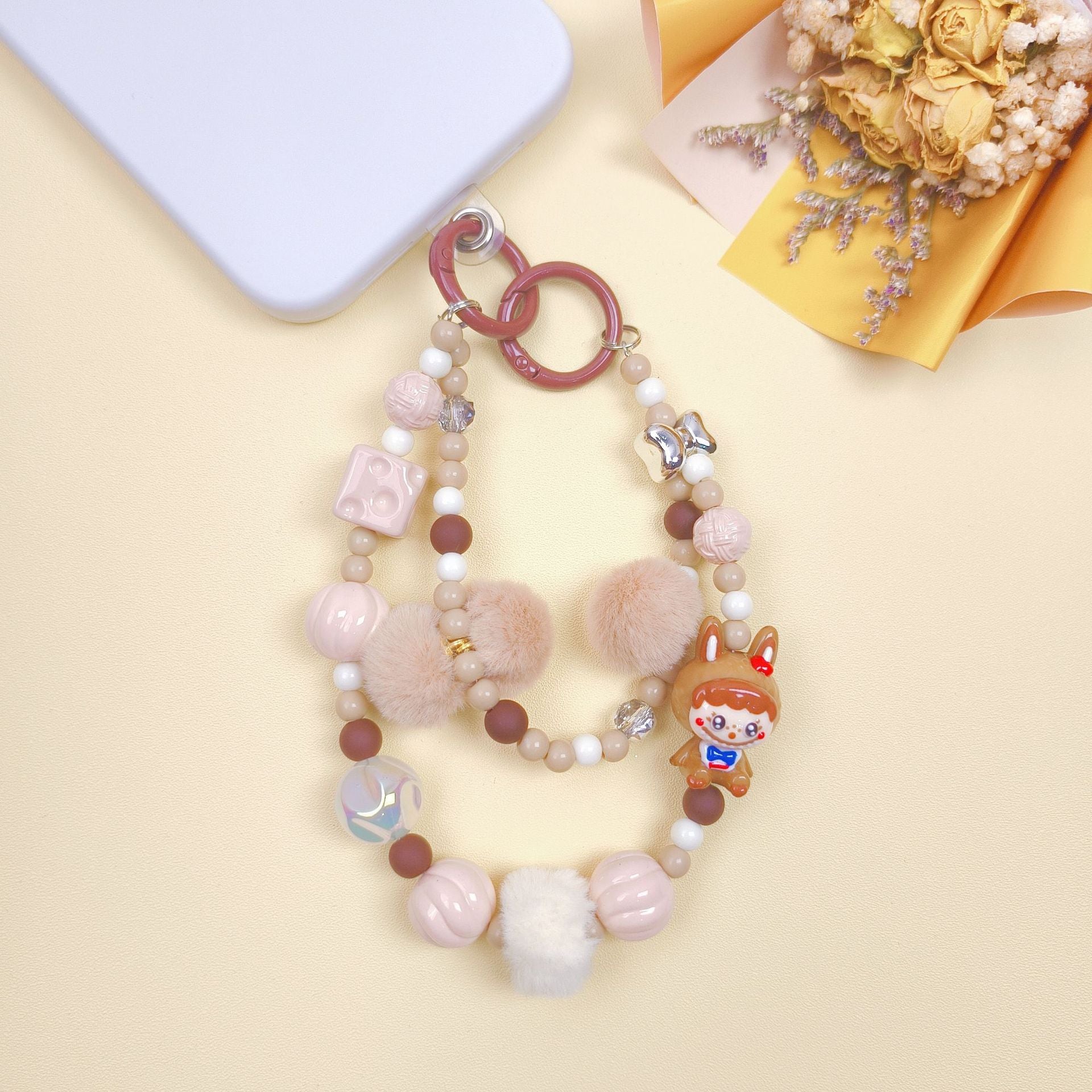 Wholesale Color Block Hand-painted Beaded Keychain  ACCVIP