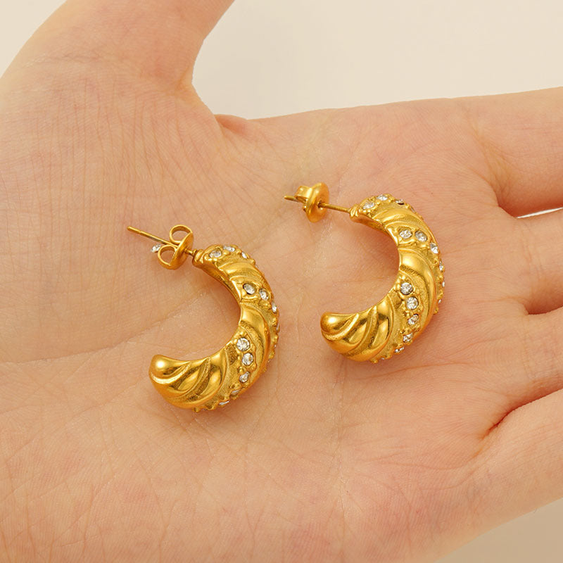 Wholesale stainless steel 18k gold fashion trend earrings