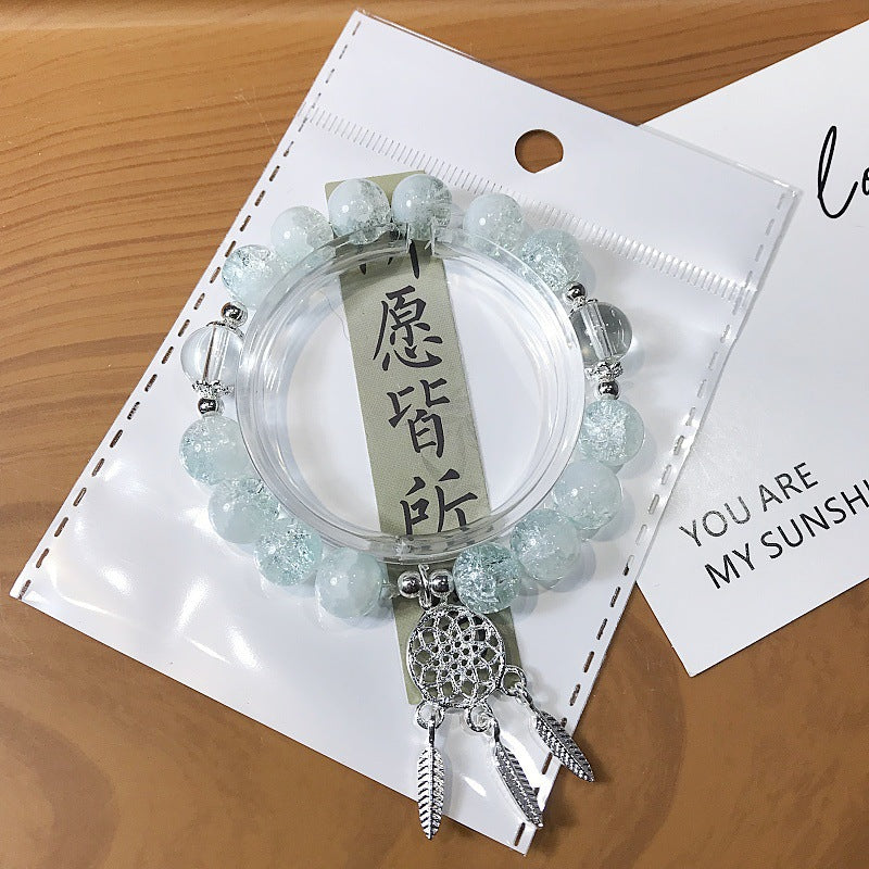 Wholesale Fairy Glass Dream Catcher Bracelet - Trendy Handmade Jewelry Accessory