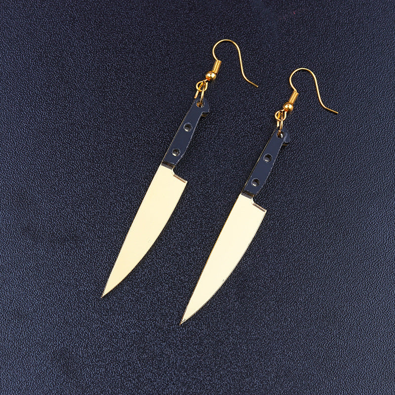 Wholesale Kitchen Knife Knife Mirror Acrylic Earrings