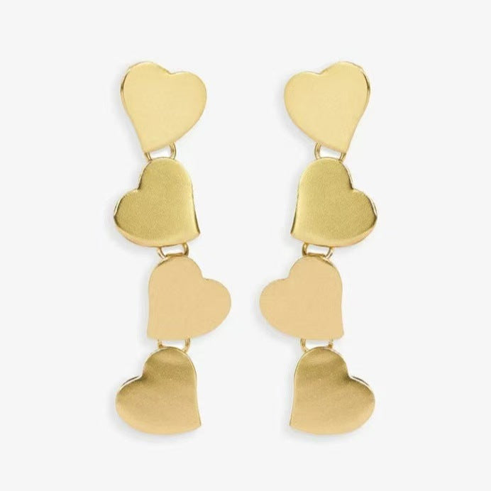 Wholesale Cute cherry heart stitching earrings