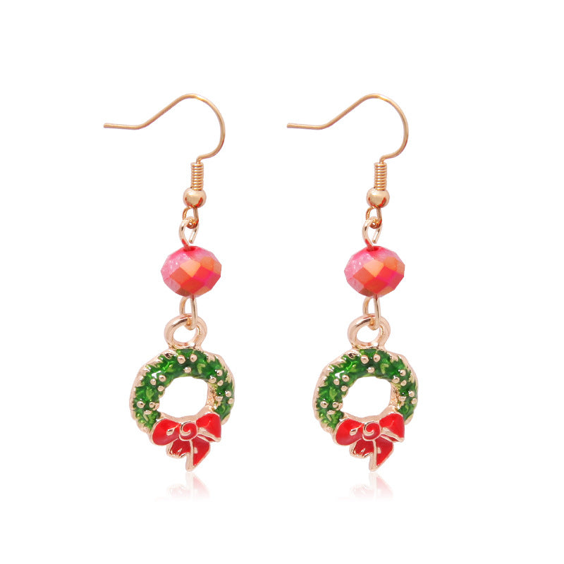 Wholesale Christmas Alloy Diamond Bell Snowflake Christmas Tree Earrings ACC-ES-Bingl004