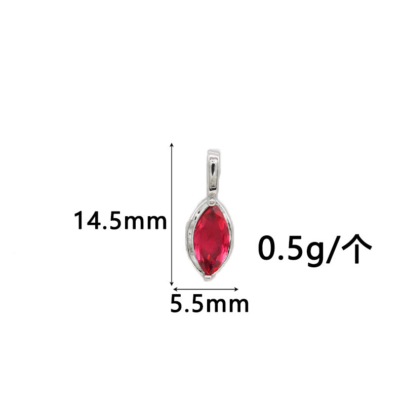 Wholesale Copper Gold-Plated Color-Preserving Pendant with Colorful Zircon Marquise